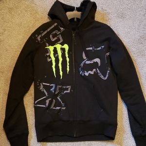 Fox Monster Energy Faux Fur Hoodie